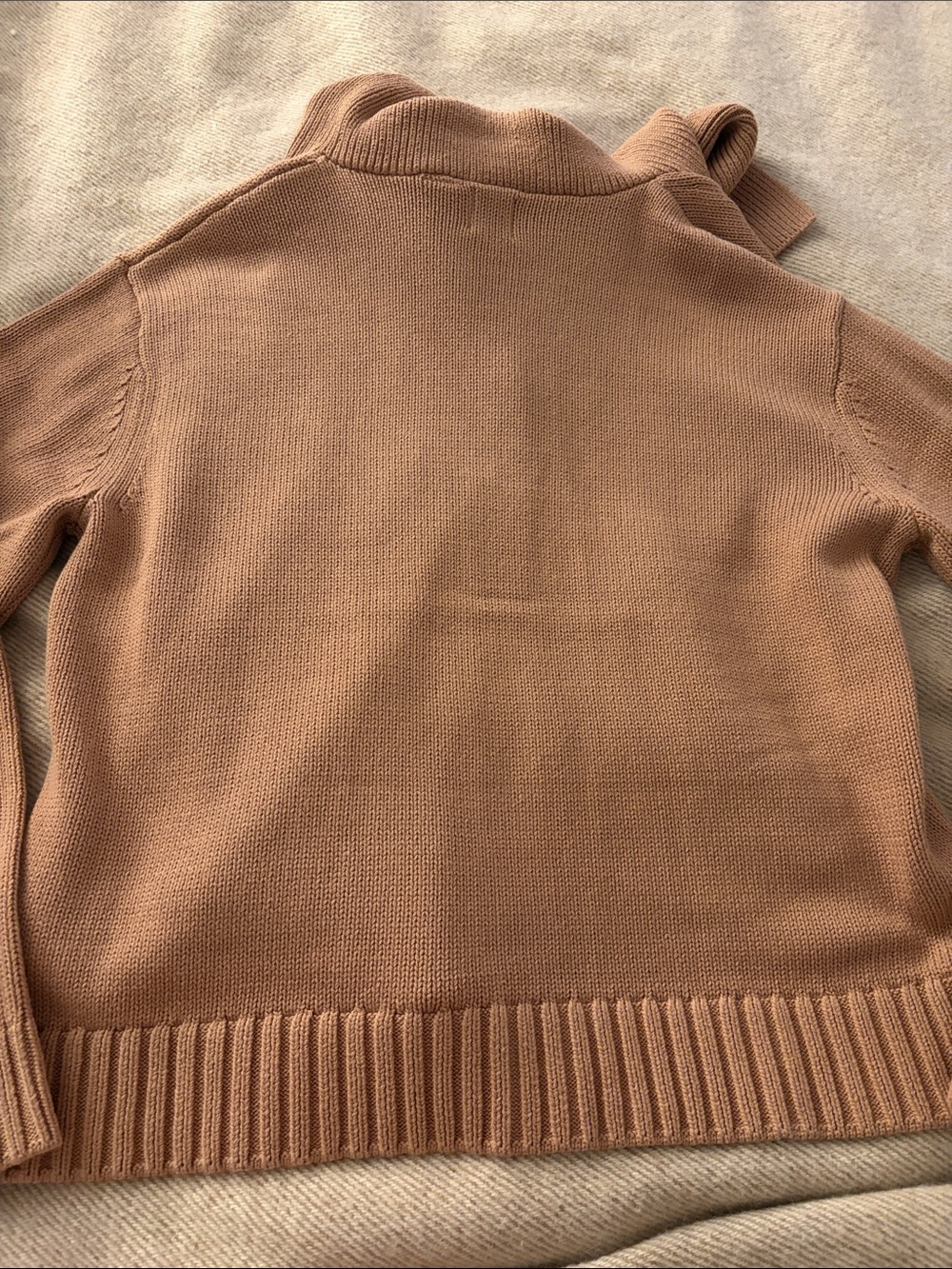 NWT 100% Cotton Joie Tan Hooded Button-Front Cardigan Size Med - Picture 6 of 8